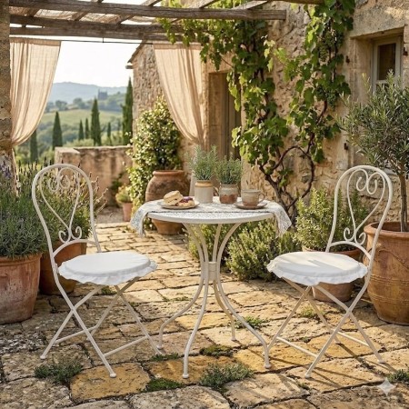 Set Arredo Giardino Shelly 3 Pezzi Bianco