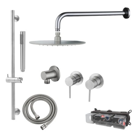 ESSENTIAL – Set Doccia Incasso 3 Fori con Deviatore e Saliscendi