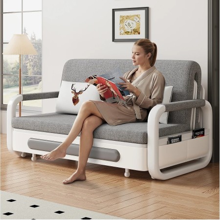 Divano Letto Convertibile L188 cm Col. Grigio Chiaro