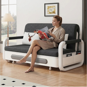 Divano Letto Convertibile L188 cm Col. Grigio Scuro