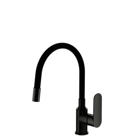 FLAT - Cucina Silicone Modellabile  Acciaio Inox Nero Opaco