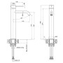 Scheda tecnica ESSENTIAL – Lavabo Alto (35) Acciaio Inox Nero Opaco