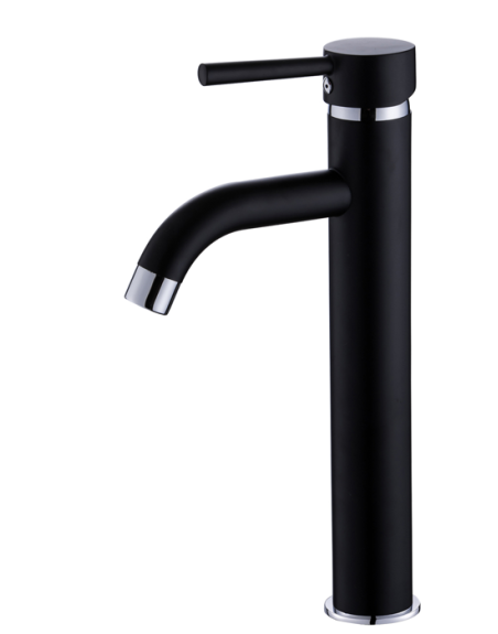 Miscelatore monocomando lavabo alto serie Luvola 35 nero