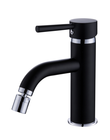 Miscelatore monocomando lavabo serie Luvola 35 nero opaco
