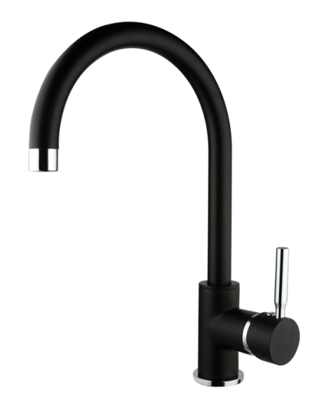 Miscelatore cucina con canna alta girevole serie Tauron nero opaco