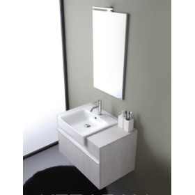 Composizione Mobile Semincasso 80x50 cm Cemento Chiaro