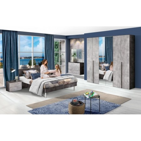 Camera con Armadio Sei Ante DON Grigia