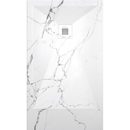 Piatto Doccia in Resina Marmo Bianco 3D 70 x Varie Misure