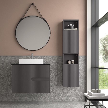 Base Sospesa MANA Antracite 80x45 cm