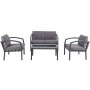 Set Arredo Giardino Avana 4 Pezzi Grigio Scuro