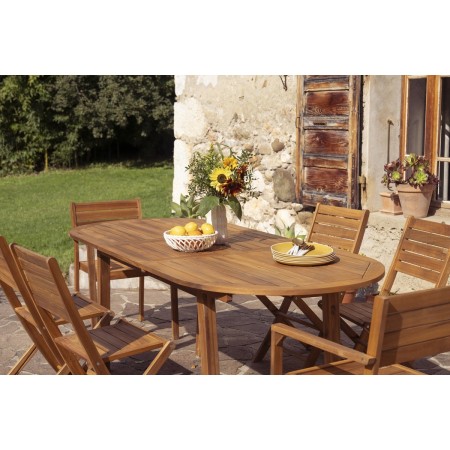 Set Arredo Giardino Amalfi con Tavolo Estendibile Ovale 4