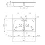 Scheda Tecnica Lavello da Cucina Foster 2 Vasche 86x50 cm