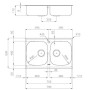 Scheda Tecnica Lavello da Cucina Foster 2 Vasche 79x50 cm