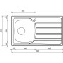 Scheda Tecnica Lavello da Cucina CM Gocciolatoio DX 86x50 cm