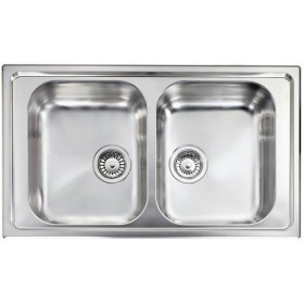 Lavello da Cucina CM 2 Vasche 86x50 cm