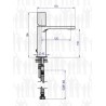 Scheda tecnica miscelatore monocomando lavabo serie Sienna