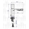 Scheda tecnica miscelatore monocomando bidet serie Siena