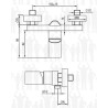 Scheda tecnica miscelatore monocomando esterno doccia serie Siena