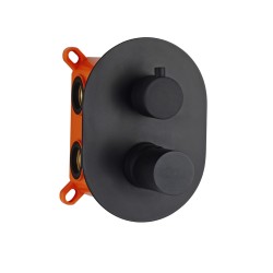 Miscelatore monocomando incasso con deviatore serie Siena nero