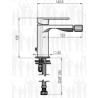 Scheda tecnica miscelatore monocomando bidet serie Siena