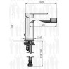 Scheda tecnica miscelatore monocomando bidet serie Sassari nero