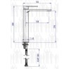 scheda tecnica miscelatore monocomando lavabo alto serie Sassari bianco