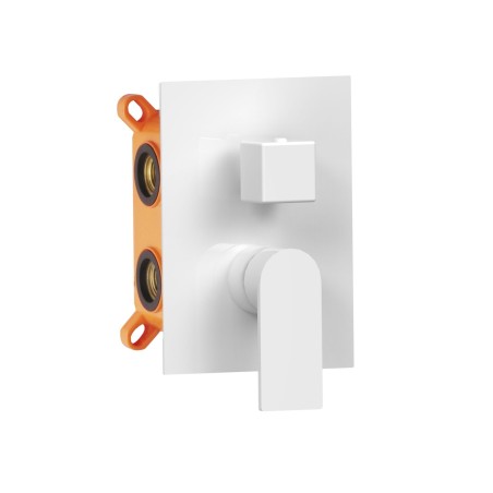 Miscelatore monocomando incasso con deviatore serie Sassari bianco