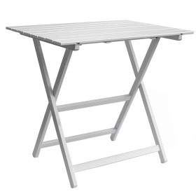 Tavolo da Giardino in Legno 60x80 cm Bianco