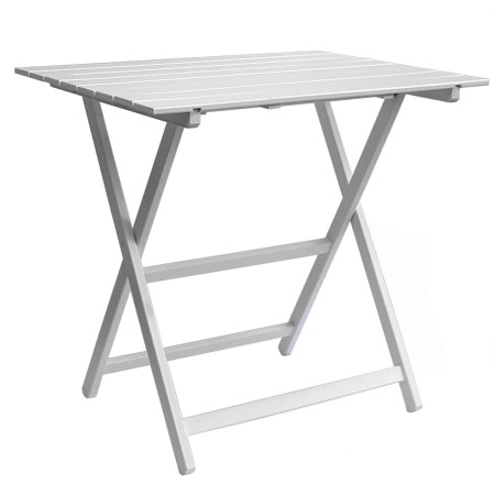 Tavolo da Giardino in Legno 60x80 cm Bianco