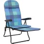 Sedia Reclinabile a Sdraio con Cuscino Blu 4