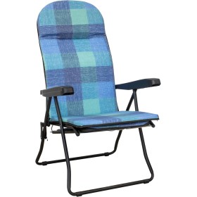 Sedia Reclinabile a Sdraio con Cuscino Blu