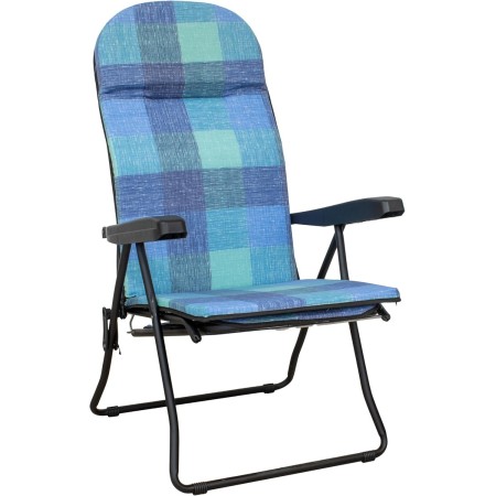 Sedia Reclinabile a Sdraio con Cuscino Blu