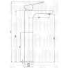 scheda tecnica miscelatore monocomando lavabo alto serie Napoli