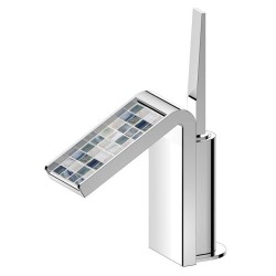 Miscelatore monocomando lavabo bidet con mosaico posato a mano