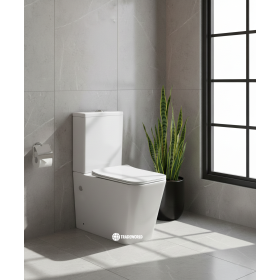 Vaso Monoblocco Quadro con Cassetta in Ceramica Filo Muro serie Madula 2