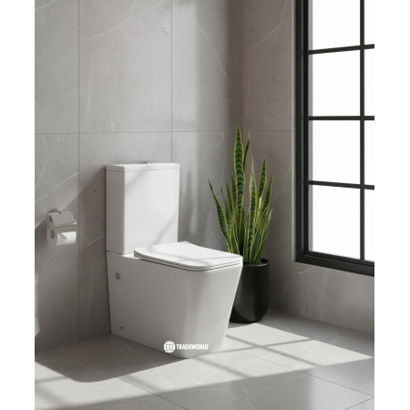 Vaso Monoblocco Quadro con Cassetta in Ceramica Filo Muro serie Madula 2