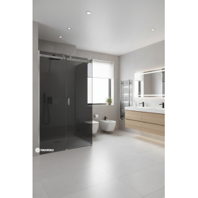 Porta Scorrevole con Anta Fissa e Vetro Fumè 140x195 cm Alaro 2.0 6